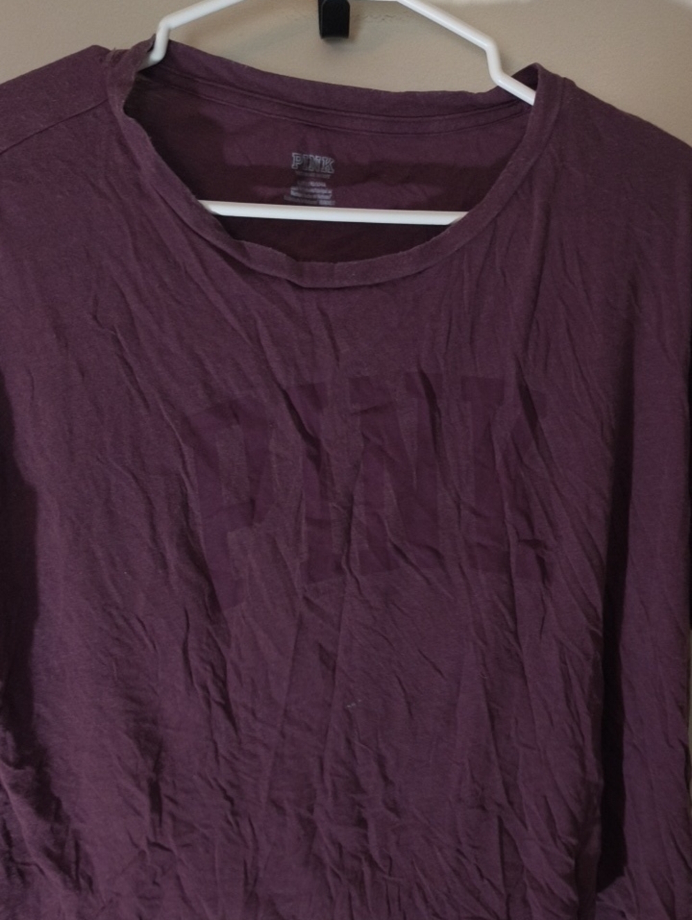 PINK Victoria's Secret Deep Plum Crew Crop Top